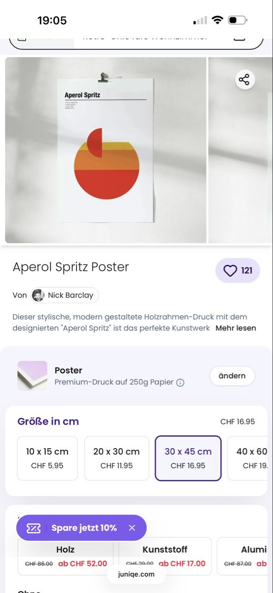 Poster & Bilder: Aperol Spritz Poster 30x45cm  – Neu (gemäss Beschreibung) aus Basel von selinalivia