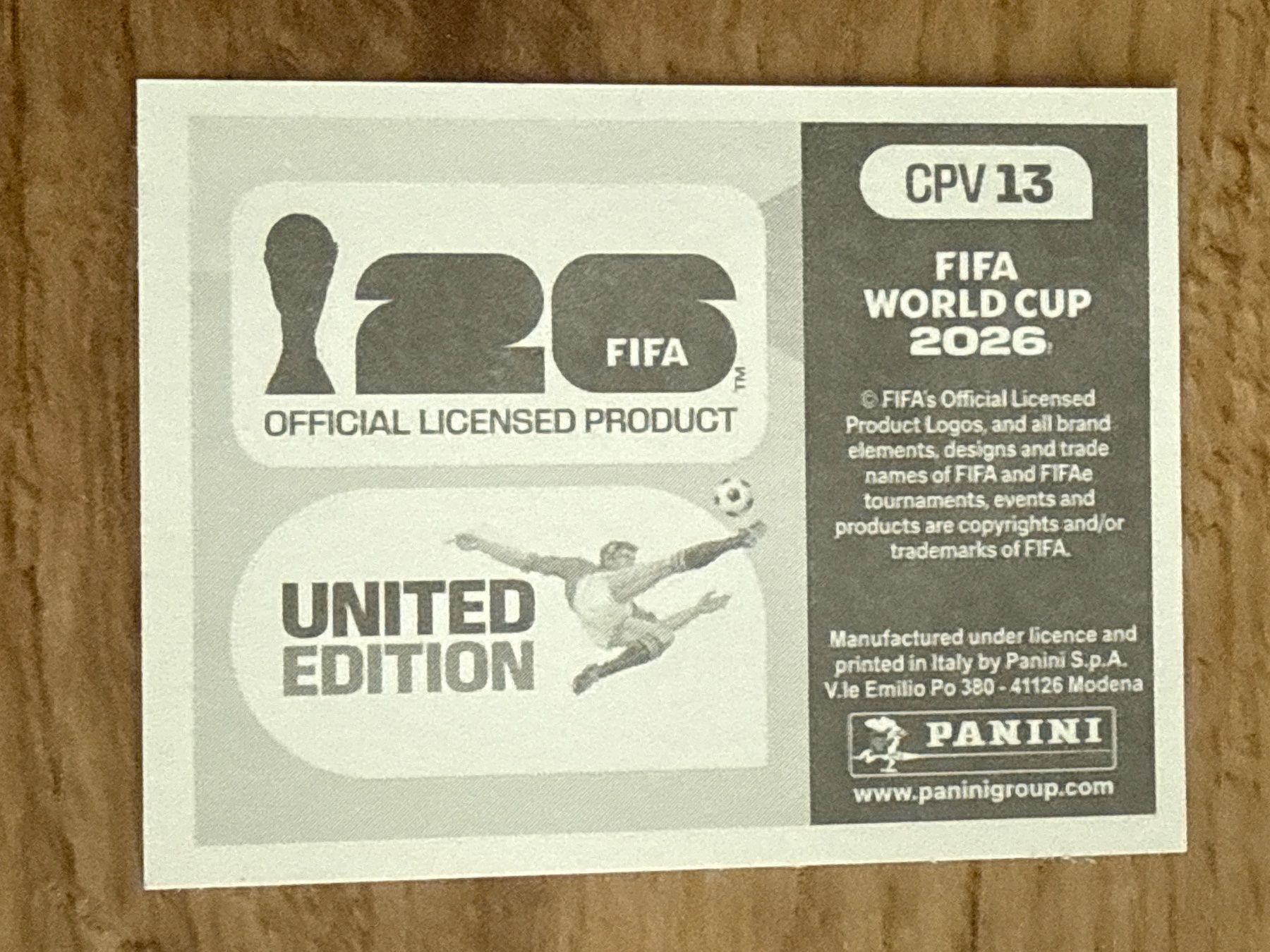 Panini FIFA World Cup 2026 Sticker CPV 13 (Gebraucht) in Glattbrugg für ...