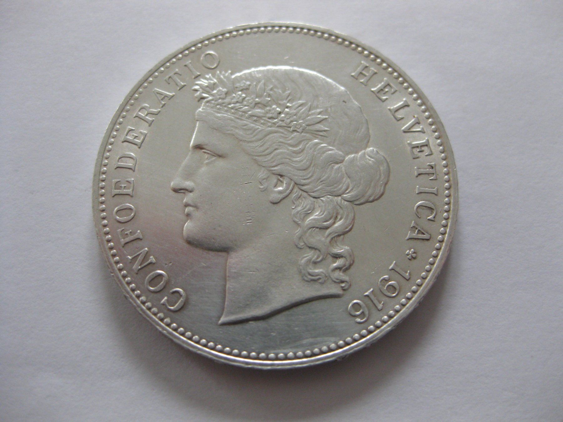 Alle Münzen: RARE  5 Fr  1916 Unz. – Gebraucht aus MERVELIER von chrichrim05