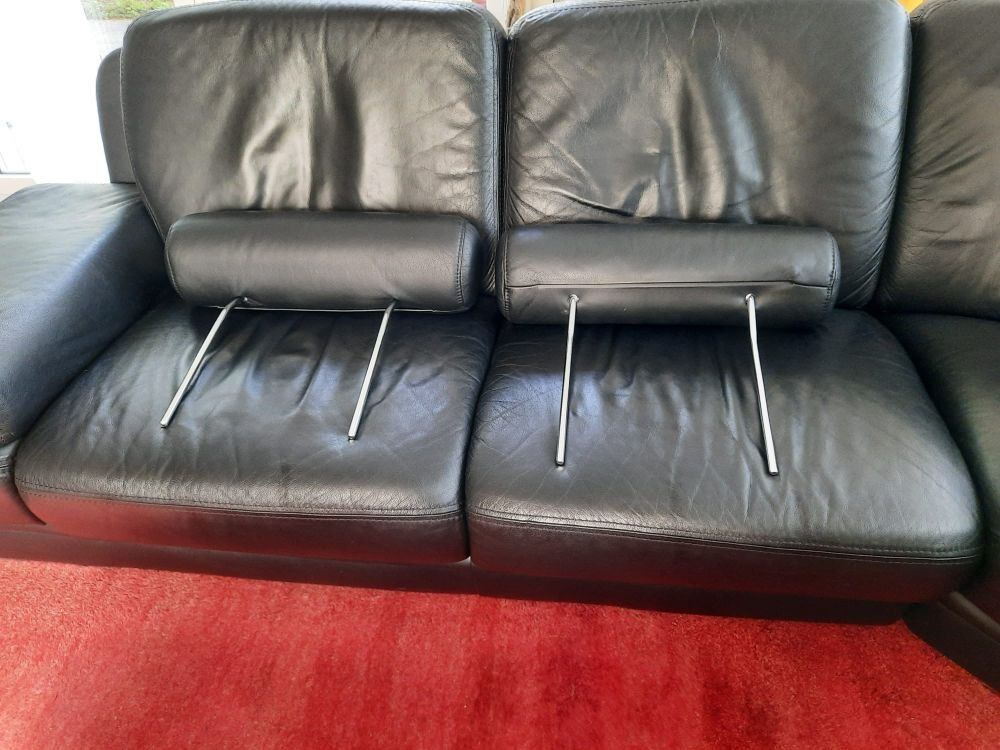 Divani: Echtleder Ecksofa schwarz – Usato da Watt venduto da Deschnaegg 3