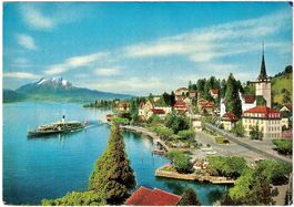 WEGGIS am Vierwaldstättersee mit PILATUS ca. 1970 (LU)