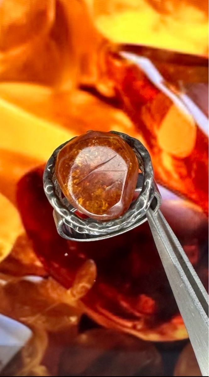 Ringe: Silberring Bernstein Gr. 54 Vintage Unikat Schmuck – Gebraucht aus Untersiggenthal von Jaymoni 2