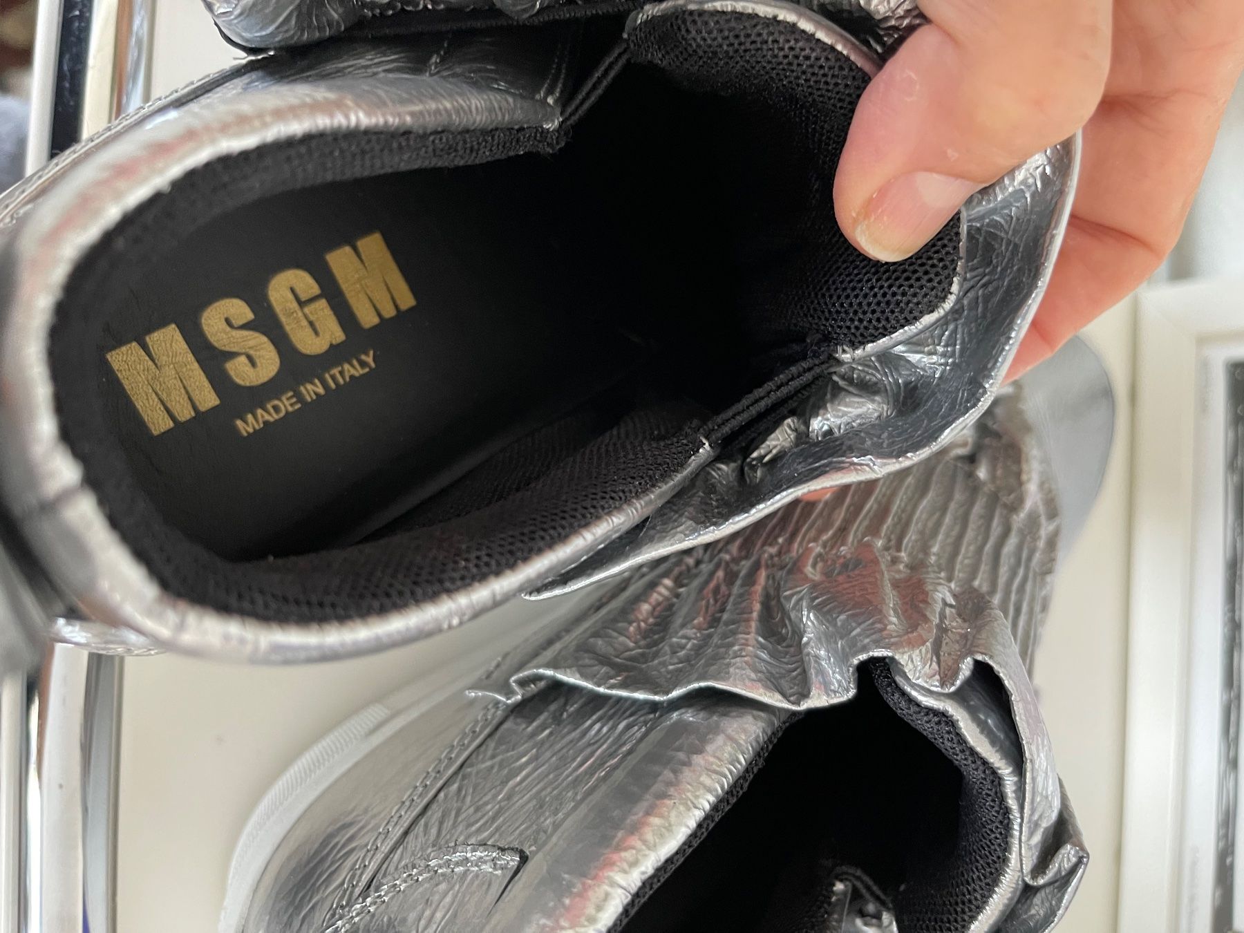 MSGM Scarpe da donna: MSGM Sneaker 41 Leder Silber NP 590 CHF – Nuovo (secondo la descrizione) da Zuerich venduto da Moochie 4