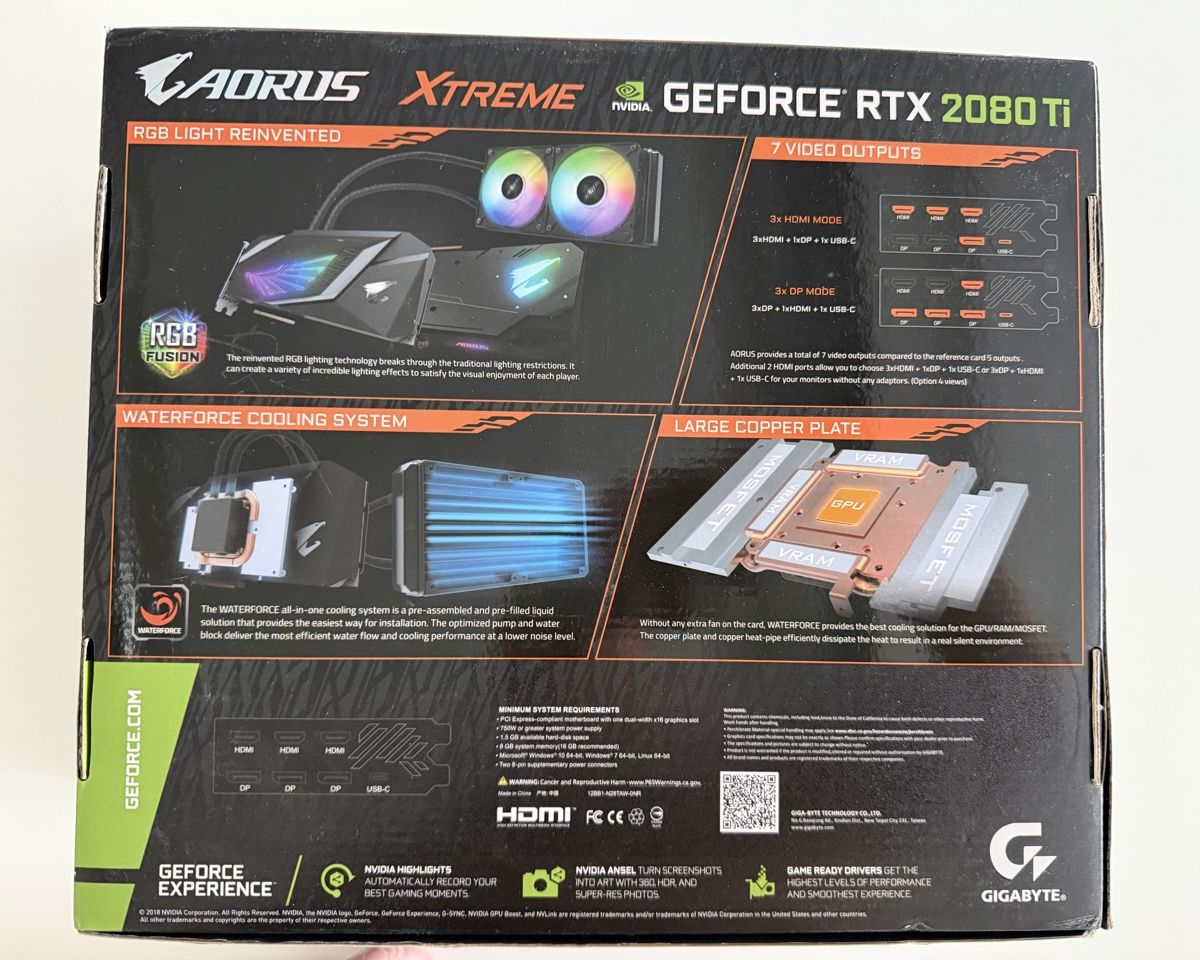 Gigabyte Schede grafiche: AORUS GeForce RTX 2080 Ti XTREME WATERFORCE – Usato da Zürich venduto da Schnullimaus 3