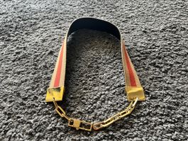 Gucci Gürtel Wendegürtel Goldkette Leder braun beige