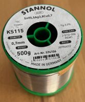 hochwertiges Lötzinn Rolle Stannol KS115 - 0.7mm - 500gr