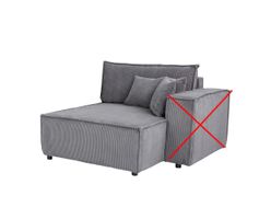 SOFAELEMENT / RECAMIERE SAMTKORD GRAU