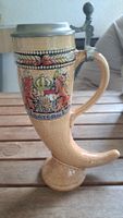 Bayern Wappen Bierkrug mit Zinndeckel - handbemalt