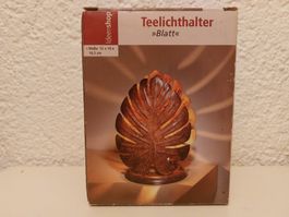 Teelichthalter Blatt, Metall Rost-Optik, Herbstdeko 🍂