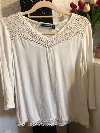 Weisse Bluse 3/4 Arm