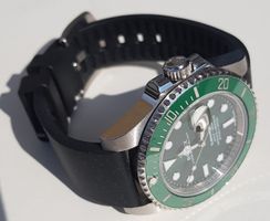 Rubber Strap Kautschuk Armband 22 mm schwarz 8583