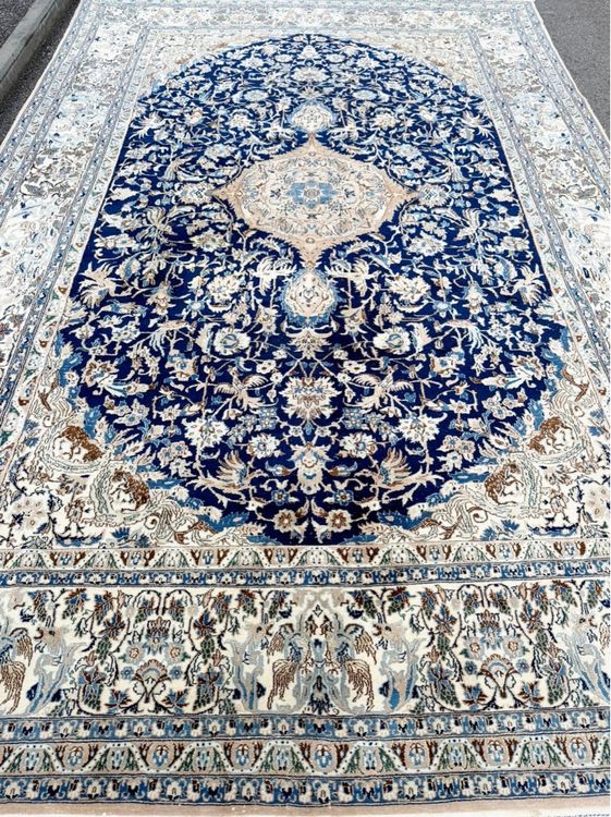 Tapis Persan Naïn 9La 300x200 Naïn 9La Gris Foncé/Beige (Noué à la main Perse/Ir