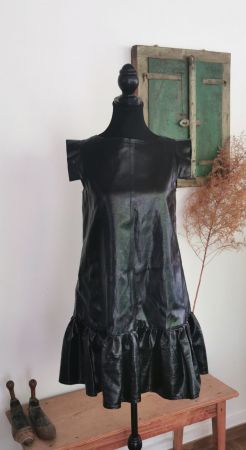 Alessia Santi ausgefallenes Kleid in Lederoptik Gr. S/M