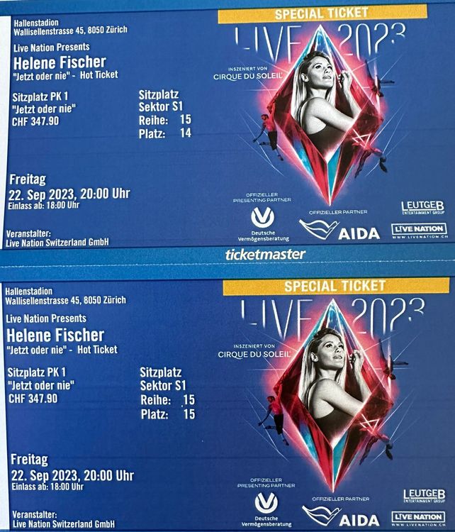  Helene Fischer 2x Hot Tickets 22.09.2023 