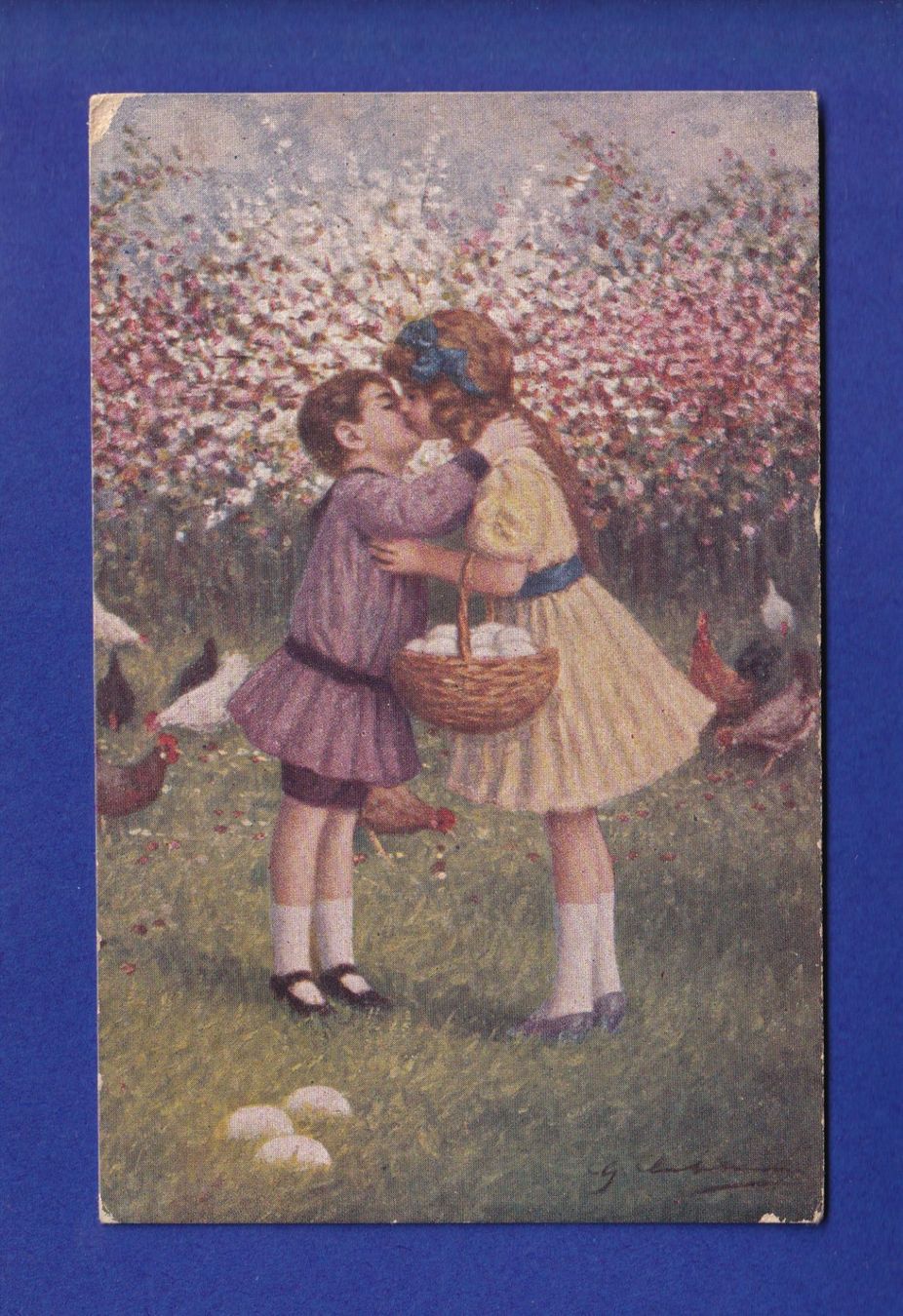 Cartes postales: ENFANT - Un baiser – D'occasion à Pully par nicecards-shop