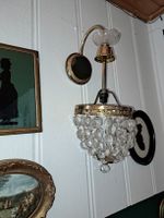 Antike Glas Kristall Wandleuchte