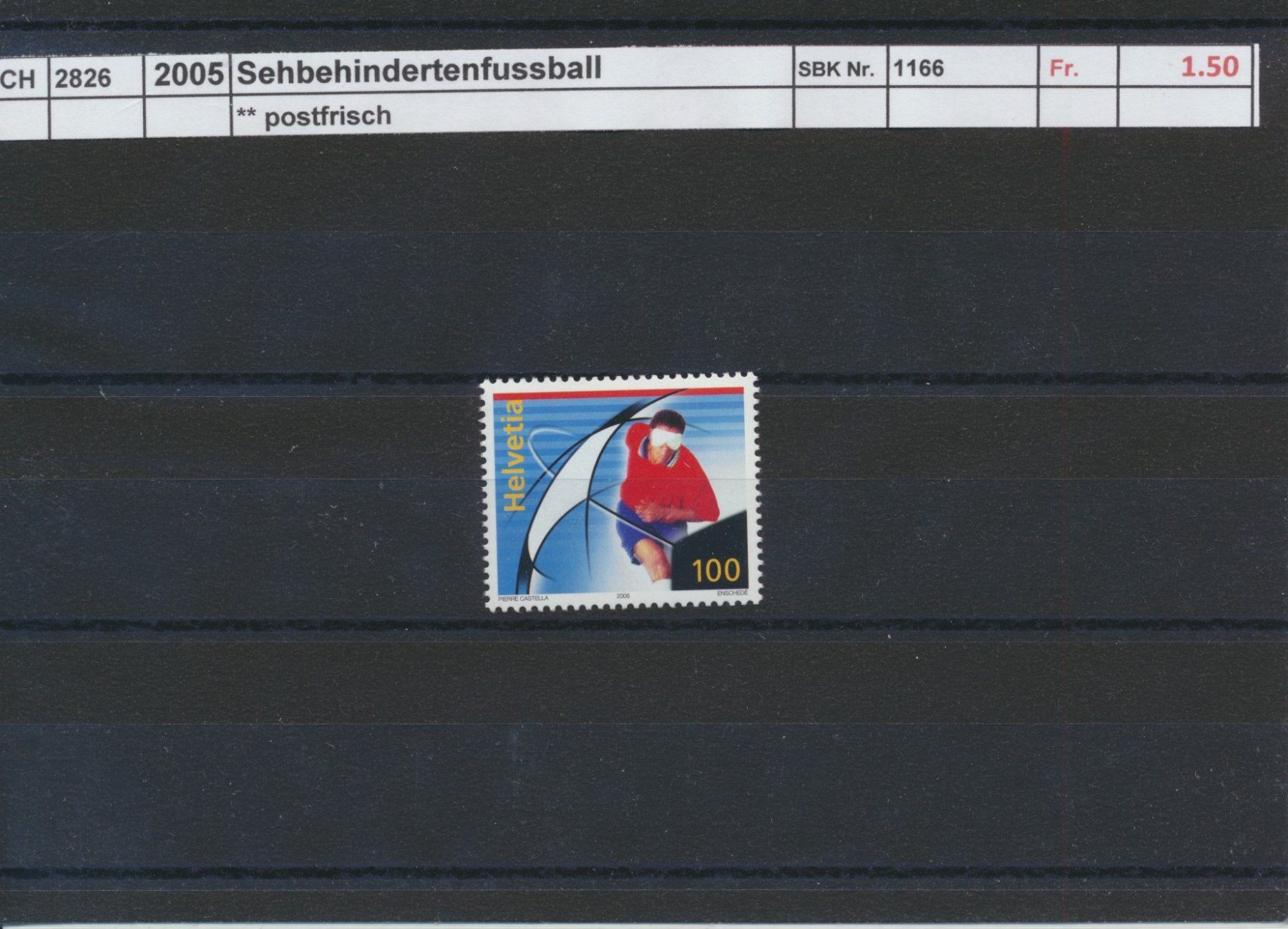 Alle Briefmarken: 2005 "Sehbehindertenfussball", ** postfrisch – Neu (gemäss Beschreibung) aus Winterthur von Zupogeru
