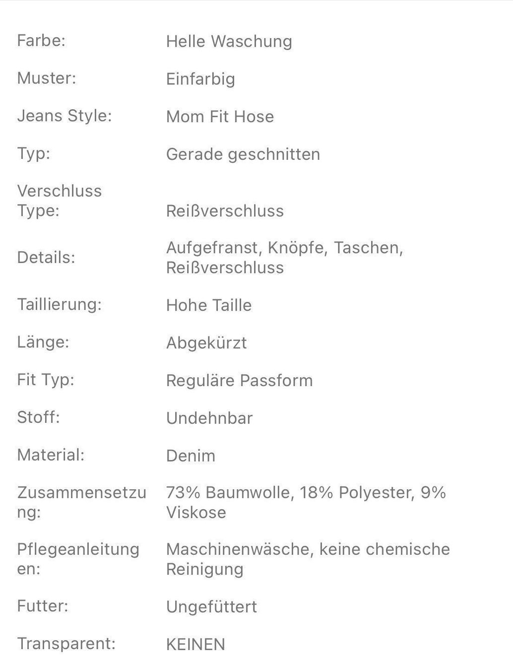 Jeans: Mom Fit Jeans – Gebraucht aus Wettingen von Hasta80 2