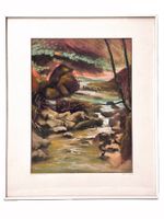 Aquarell "Alles im Fluss" von L.Widmer signiert