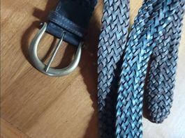 geflochtener retro ledergürtel braun top zustand+2 schwarze