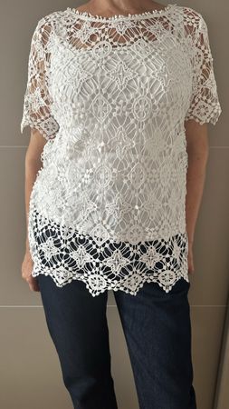 Haut dentelle blanc taille M coton Italie