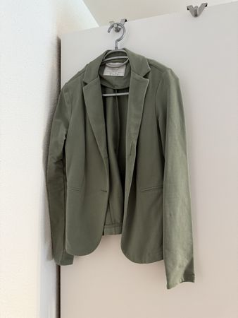 Trendiger Jersey Blazer in Olivgrün - Grösse 36 - Top!