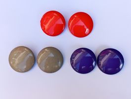 Vintage Ohrclips Set (3 Paare) – 80er Jahre Modeschmuck, Ø 3