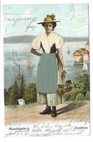 Waadtländerin in Tracht - Schloss Chillon - Lac Léman - 1906