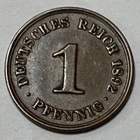 1Pfennig - Wilhelm II - Deutsches Reich - 1892 D