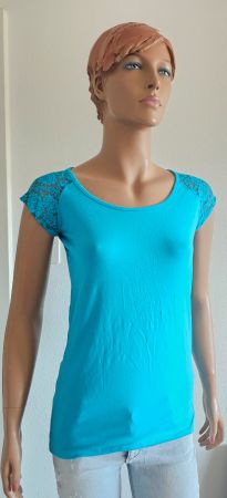 Chicoree Shirt Türkis Gr. M, Spitze Sommer Top neuwertig