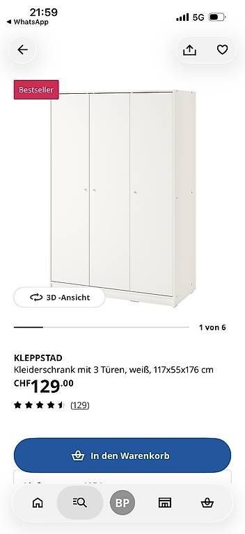 Ikea Armadi: Neuer Kleppstad Schrank! – Nuovo e nell'imballaggio originale da Basel venduto da besa78