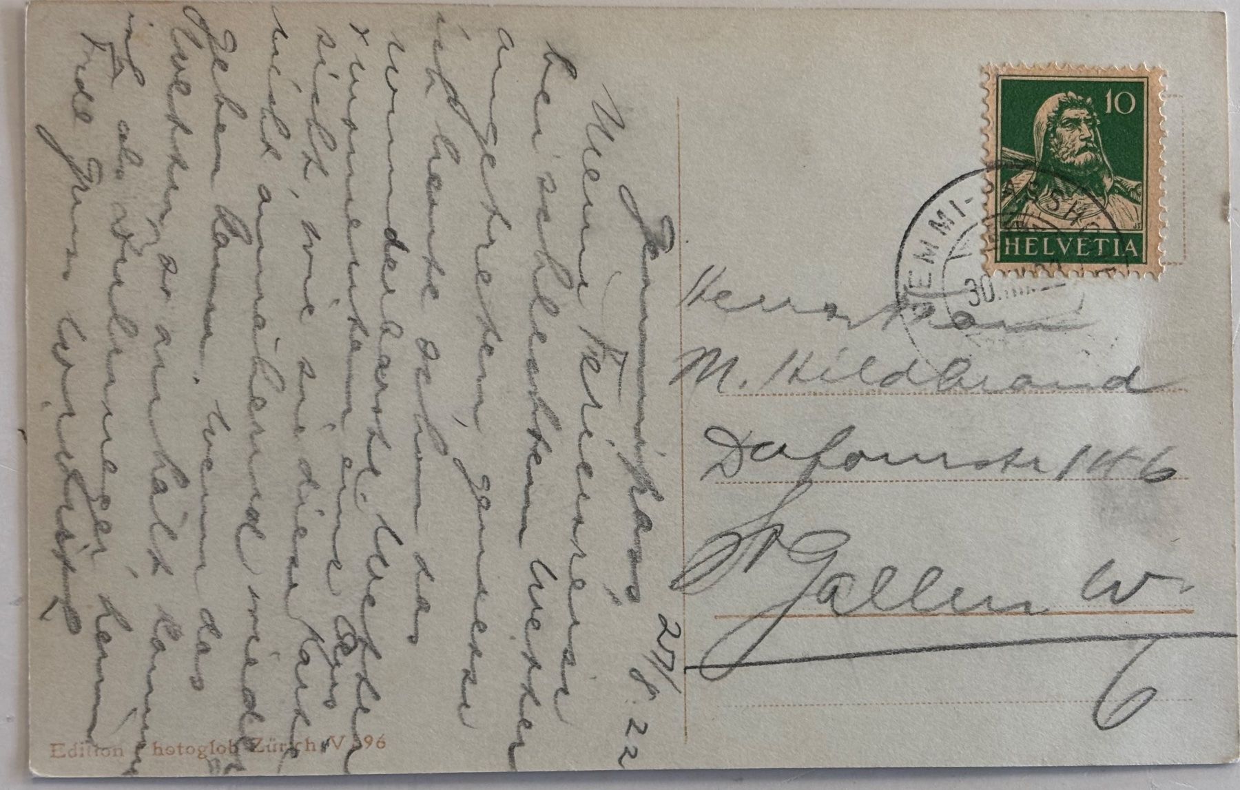 Cartoline postali: Gemmi, Hotel Wildstrubel, 1922 – Usato da Frauenfeld venduto da Merk52 1