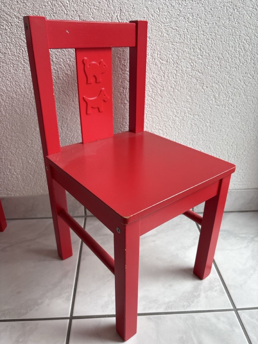 Ikea Tischset: Kindertisch mit Stühlen, Rot, Holz, Ikea – Gebraucht aus Birmensdorf ZH von tan_nk9m 1