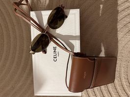 Sonnenbrille CÉLINE TRIOMPHE Roségold mit Ledertasche (neu)
