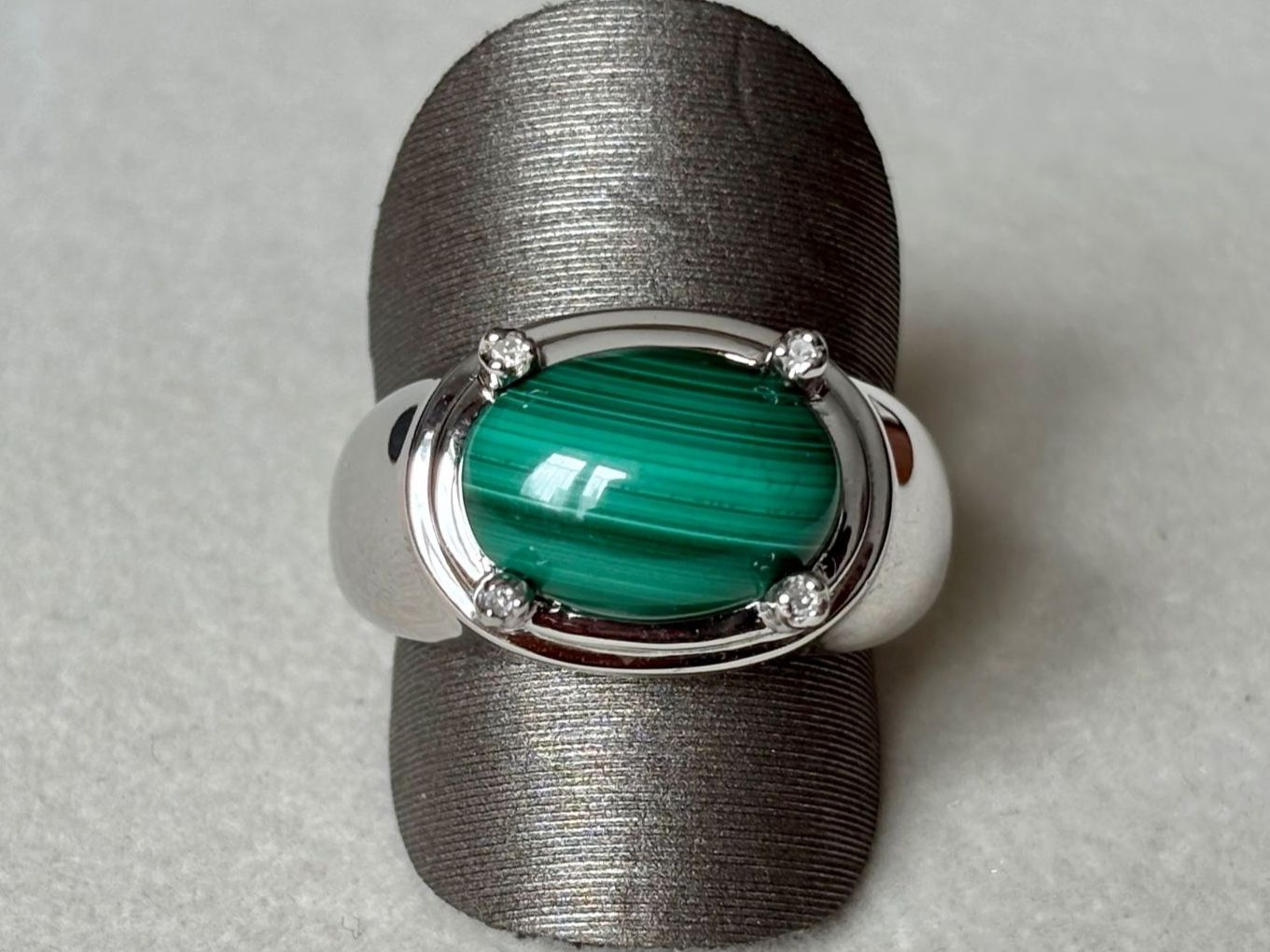 Ringe: Ring Malachit, Brillanten, Silber 925, Gr. 60 – Neu (gemäss Beschreibung) aus Brugg AG von lau_9rvy