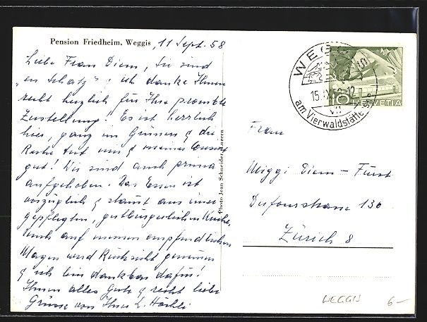 Cartoline postali: AK Weggis, An der Pension Friedheim – Usato da Berlin venduto da bartko-reher 1