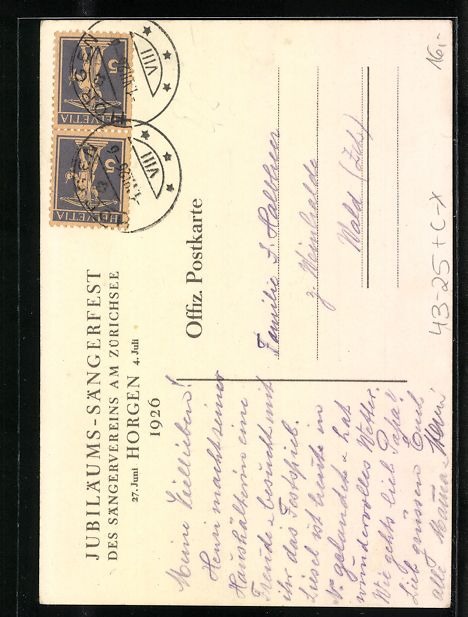 Cartes postales: Horgen, Jubiläums-Sängerfest des Säng – D'occasion à Berlin par bartko-reher 1