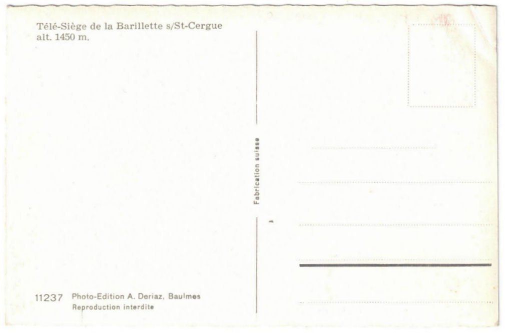 Ansichtskarten: St. Cergue - Télèsiège / Sessellift Barillette – Gebraucht aus Binningen von Mountainrider 1