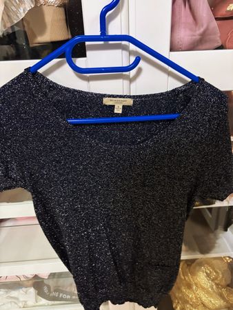 Burberry London Luxus Knit-Top Navy Metallic