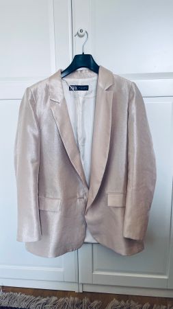 Zara Damen Blazer, Grösse L, Gold Schimmer, Top Zustand