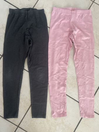 2x Leggings Gr. 140, Bio Baumwolle, Top Zustand