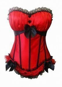 Corsage rot/schwarz Vollbrust *NEU* S oder M