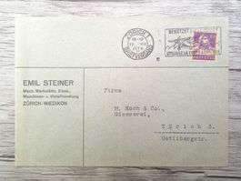 TR52 Enveloppe + Timbre Suisse 1934