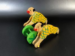 ⭐ Holzspielzeug, 2 Clowns mit Rad