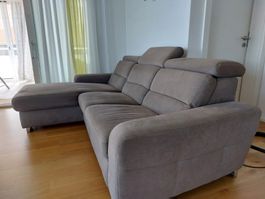 Ecksofa braun mit Bettfunktion und Stauraum