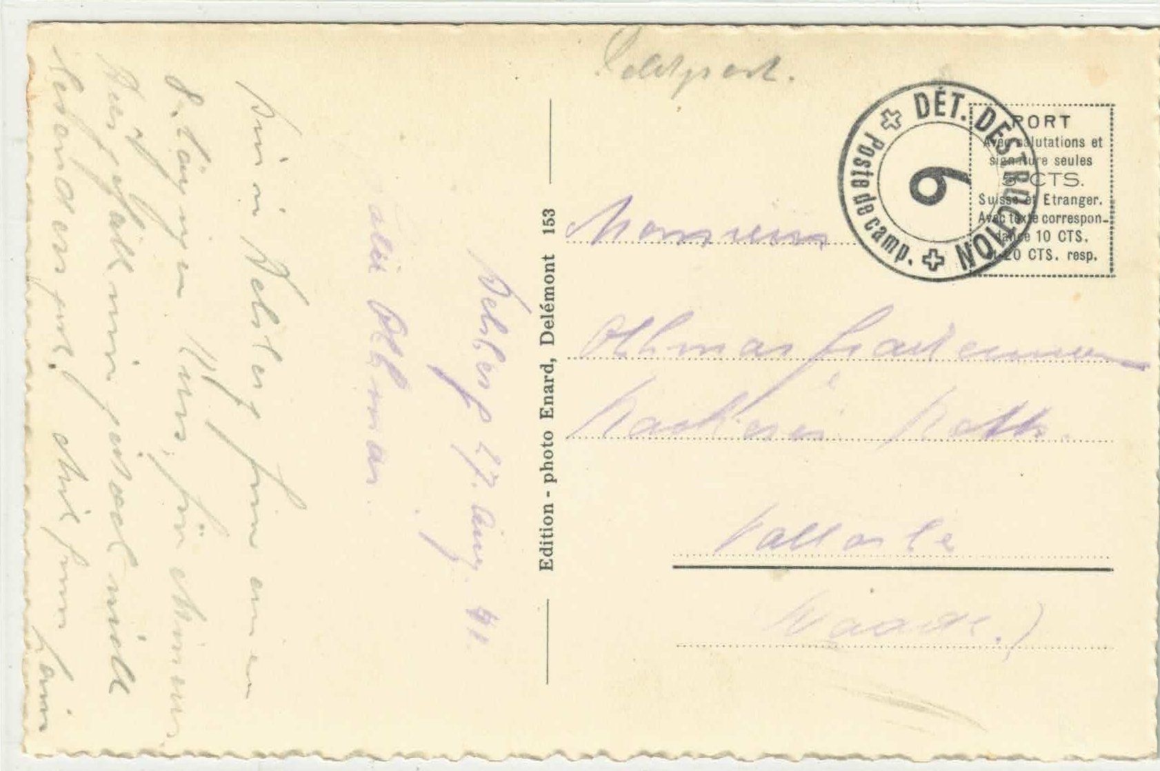 Cartoline postali: Delemont - La grand'rue – Usato da Ettingen venduto da Kartenplanet 1