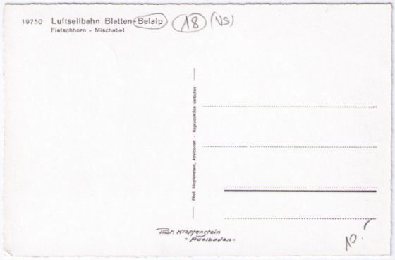 Cartoline postali: Belalp - Luftseilbahn Blatten - Belalp – Usato da Binningen venduto da Mountainrider 1