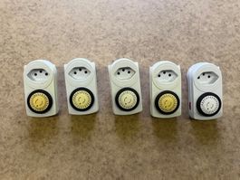 5 x Zeitschaltuhr, mechanisch,, Timer, Tageszeitschaltuhr