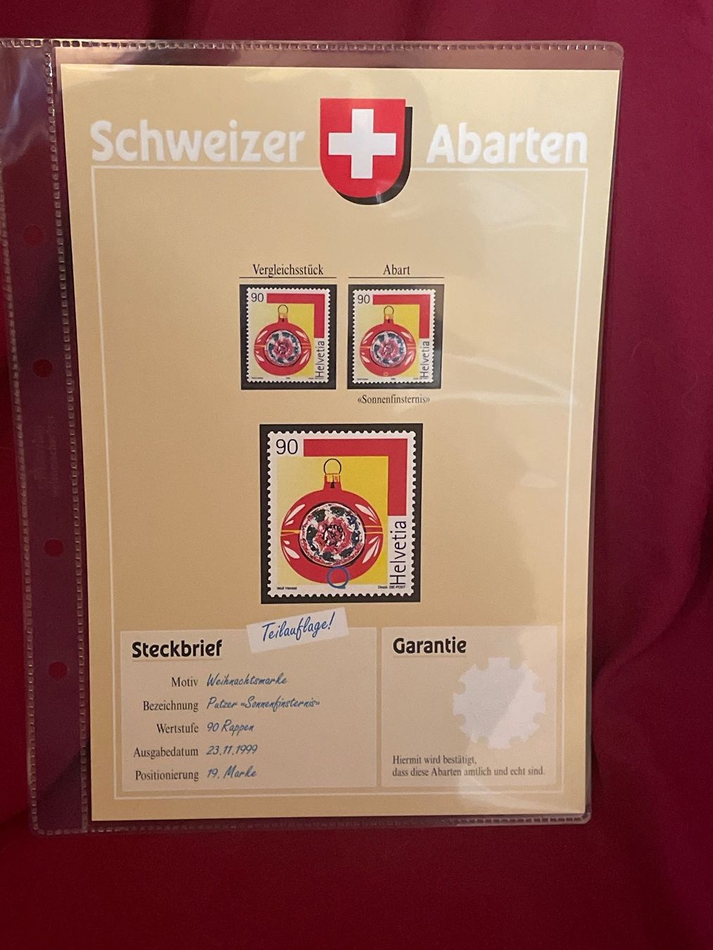 Tutti i francobolli: Schweizer Abarten Plattenfehler im E von Helvetia! Total 35 – Usato da Schüpfen venduto da Schuepfen45 6