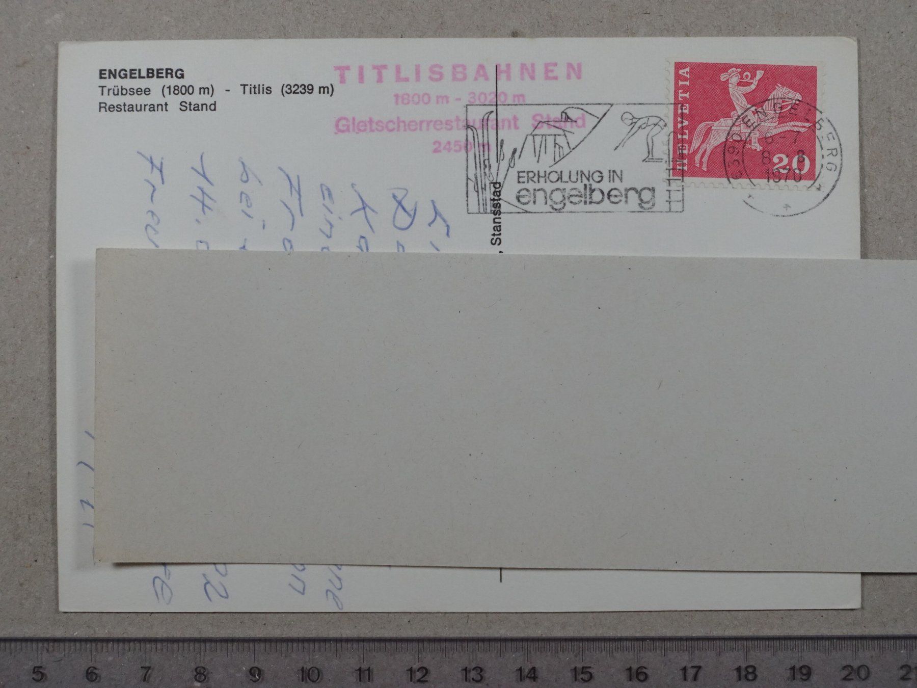 Cartoline postali: Engelberg, Trübsee, Titlis, Luftseilbahn, 1970 – Usato da Lenzburg venduto da fh1 1